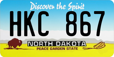 ND license plate HKC867