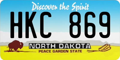 ND license plate HKC869