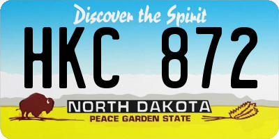 ND license plate HKC872