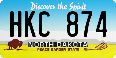 ND license plate HKC874