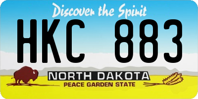 ND license plate HKC883