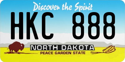 ND license plate HKC888