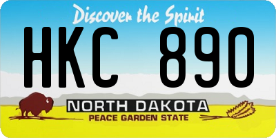 ND license plate HKC890