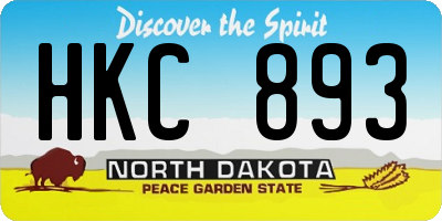 ND license plate HKC893