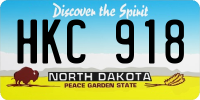 ND license plate HKC918