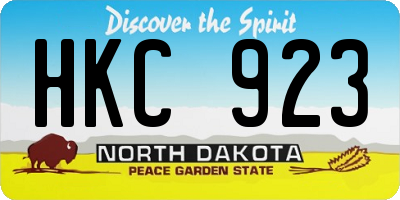 ND license plate HKC923