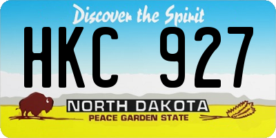 ND license plate HKC927