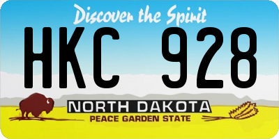 ND license plate HKC928