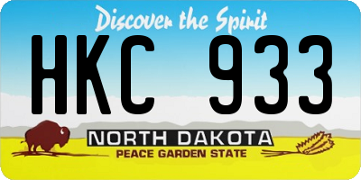 ND license plate HKC933