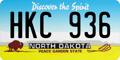 ND license plate HKC936