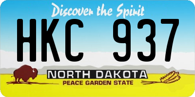 ND license plate HKC937
