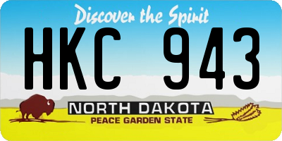 ND license plate HKC943