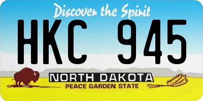 ND license plate HKC945