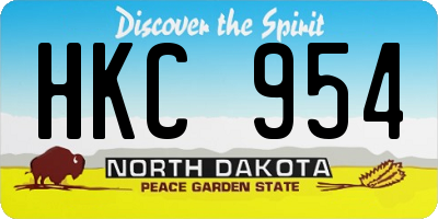 ND license plate HKC954