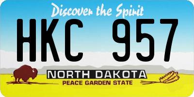 ND license plate HKC957