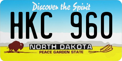 ND license plate HKC960