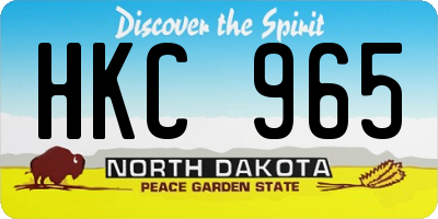 ND license plate HKC965