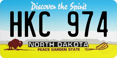ND license plate HKC974