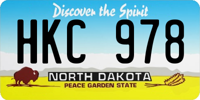 ND license plate HKC978