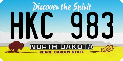 ND license plate HKC983