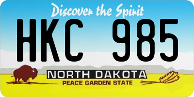 ND license plate HKC985