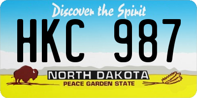 ND license plate HKC987