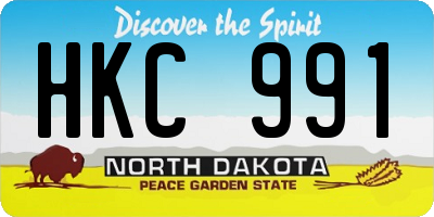 ND license plate HKC991