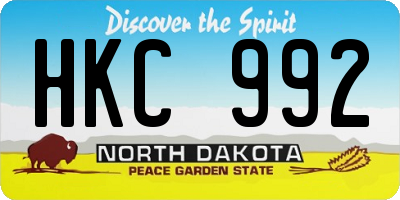 ND license plate HKC992