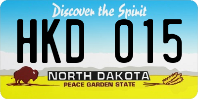 ND license plate HKD015