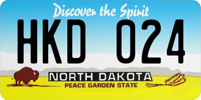 ND license plate HKD024