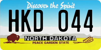 ND license plate HKD044