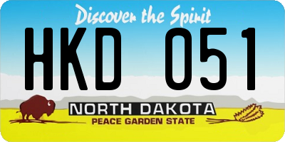 ND license plate HKD051