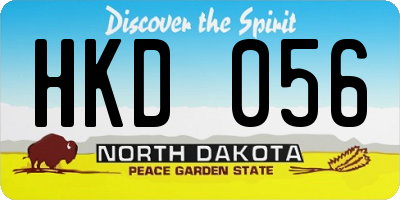 ND license plate HKD056