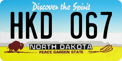 ND license plate HKD067
