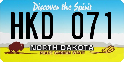 ND license plate HKD071