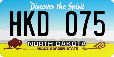 ND license plate HKD075