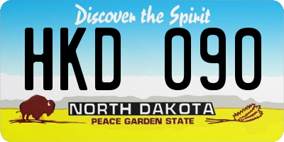 ND license plate HKD090