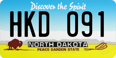 ND license plate HKD091