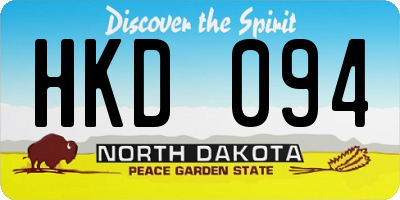 ND license plate HKD094