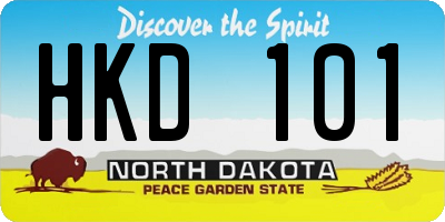 ND license plate HKD101