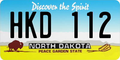 ND license plate HKD112