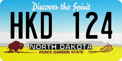 ND license plate HKD124