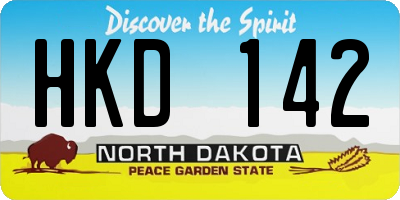 ND license plate HKD142
