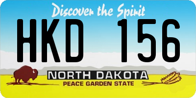 ND license plate HKD156
