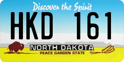 ND license plate HKD161