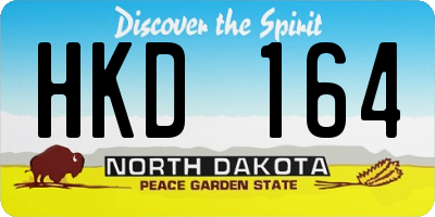 ND license plate HKD164