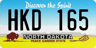 ND license plate HKD165