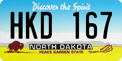 ND license plate HKD167