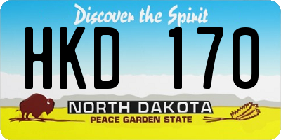 ND license plate HKD170