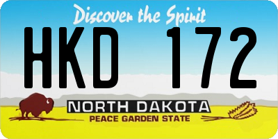 ND license plate HKD172